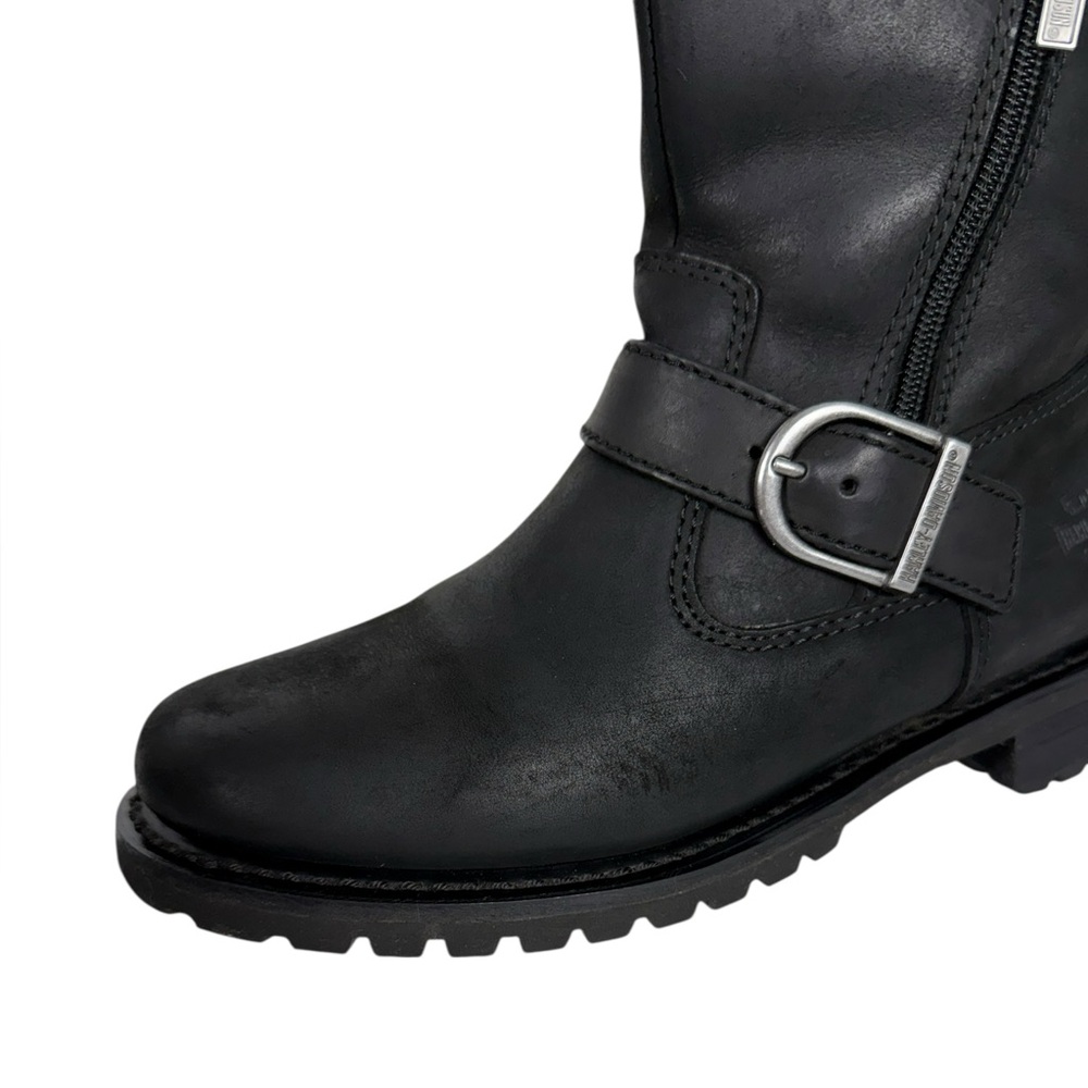 Harley Davidson Womens Lizzie 8” Black Leather Motorcycle Boots D87037 Size US 8 - Picture 11 of 15